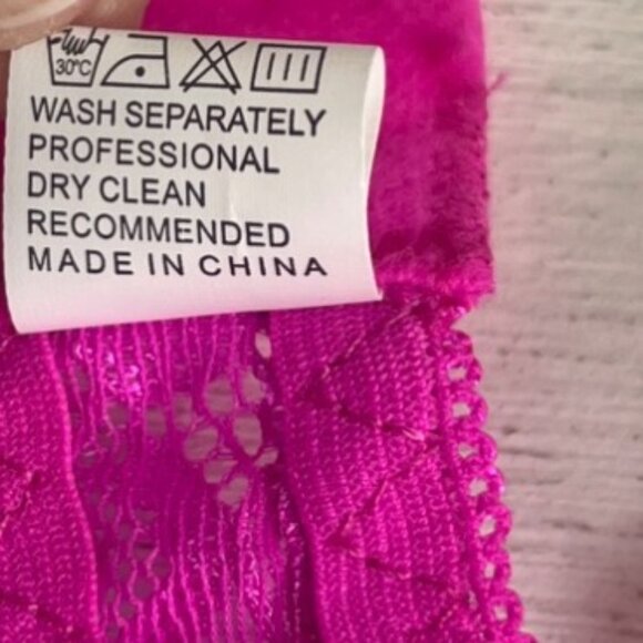 Lace Underwire Bra Medium Pink Adjustable Unlined - Picture 7 of 7